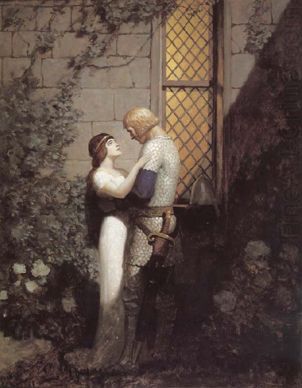 Sir Tristram and La Belle Isolde in the Garden, NC Wyeth